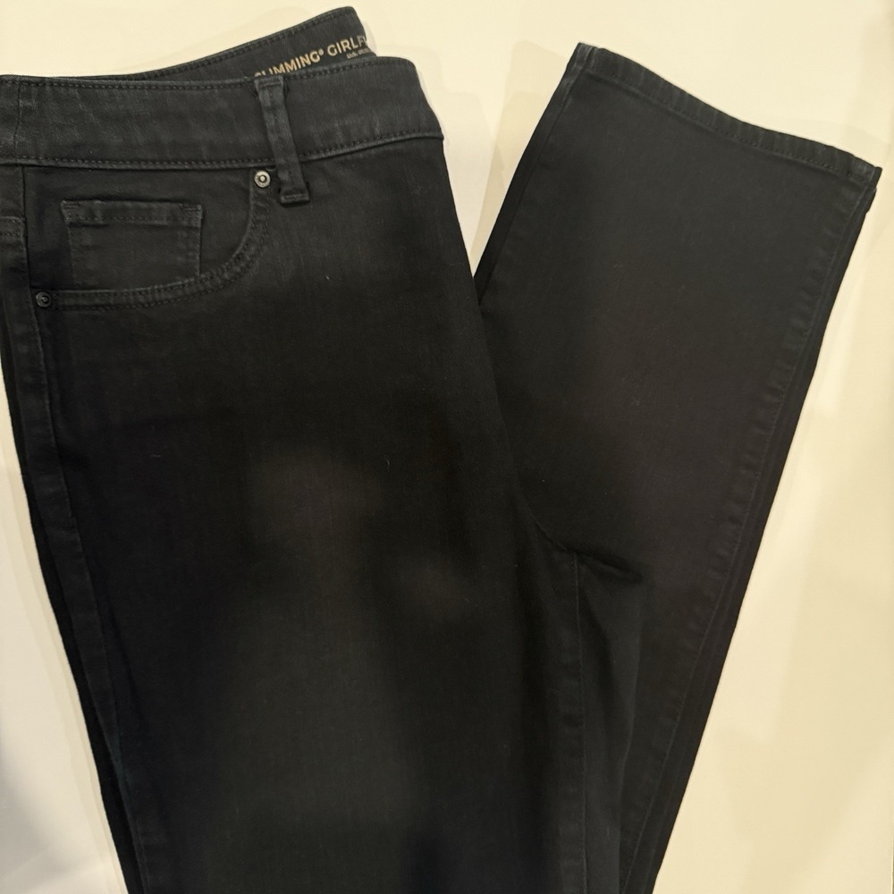 Chico's Slimming Girlfriend Jeans Women's Sz 1.5 (10) Black Stretch Denim
